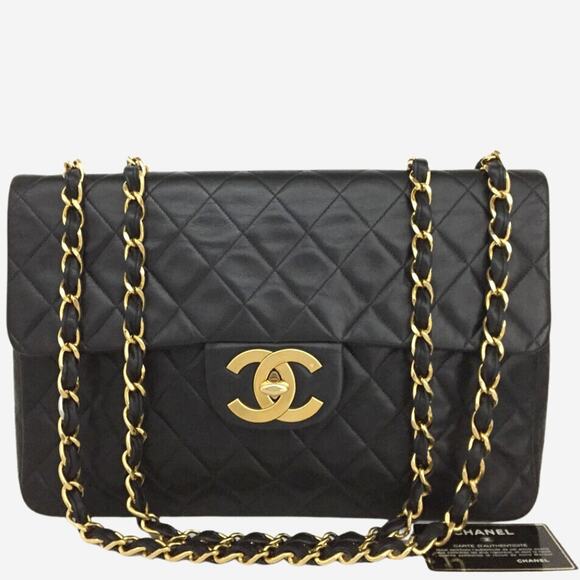 CHANEL Handbags - Authentic Vintage Chanel Lambskin Quilted Maxi Flap w 24k Gold-Plated Hardware